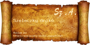 Szeleczky Anikó névjegykártya